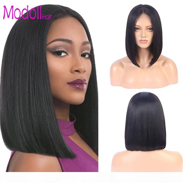 

short lace front human hair wigs brazilian straight virgin hair ombre bob wig 613 blonde lace wig human hair wigs for black women, Black;brown