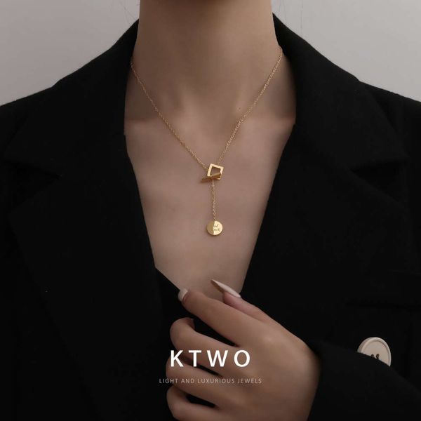 

light luxury new style bag k gold necklace women's korean version simple ins fashion personalized sweater chain, Silver