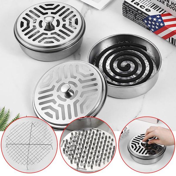 

hooks & rails classical design portable mosquito coil holder box iron case with lid