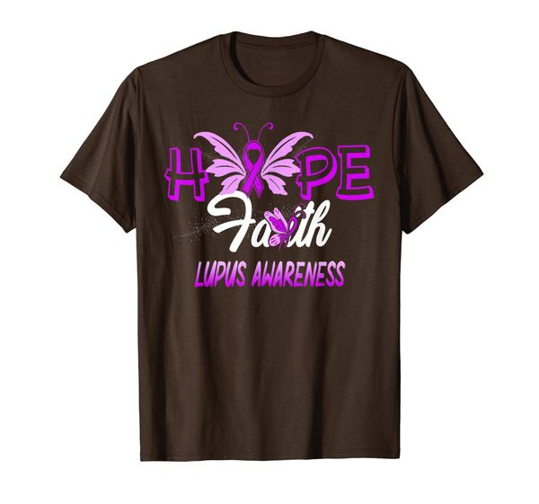 

hope faith lupus awareness t-shirt, White;black