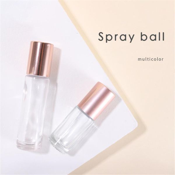 

storage bottles & jars 5ml 10ml perfume glass roller with balls essential oil roll on vials travel clear bottle