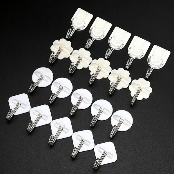 

hooks & rails 10pcs self adhesive wall family robe hanging hook hat bag hats key hanger seamless multi-purpose