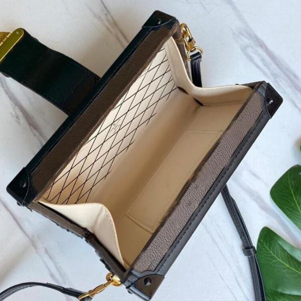 

2023 classic mini trunk canvas leather ladies handbag wallet pressbook crossbody bag small muller shoulder bag magnetic clasp box clutch
