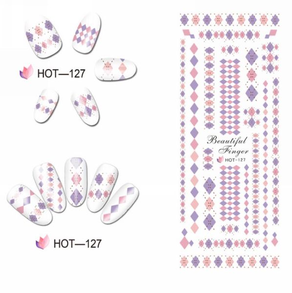 

stickers & decals uprettego nail art beauty water decal slider sticker triple colors square brick poker cross lip heart 127-132, Black