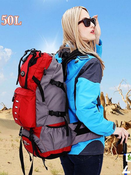 

50l hiking backpack with rain cover trekking mountaineering daypack travel backpacks lightweight durable tactical bags