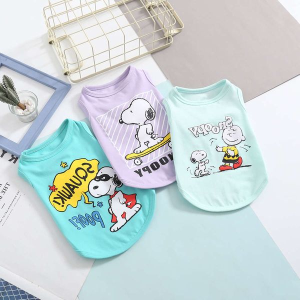 

pet clothes dog pet fashion cartoon printed vest in spring and summer