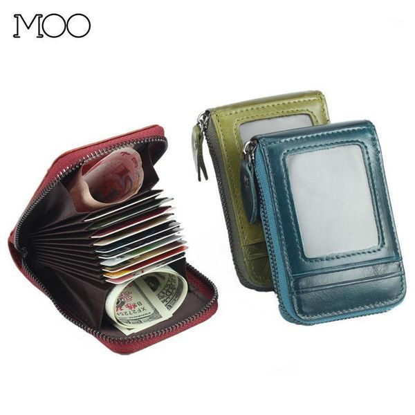 

first layer cowhide leather purse for cards rfid holder organ multi-card position wallet genuine coin wallets1, Red;black