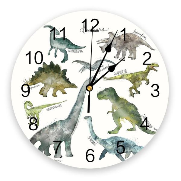 

dinosaurs wall clock home decor bedroom silent oclock watch wall digital clock for kids rooms