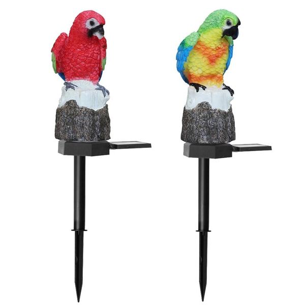 

solar lamps powered garden light outdoor waterproof parrot led lawn lamp decor landscape night animal shape