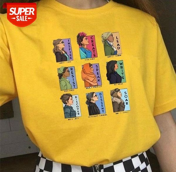 

sunfiz YF Summer Fashion Cotton T-shirt Pictures of Nine Women Printed Loose Unisex Tee Shirt #Dh21, White