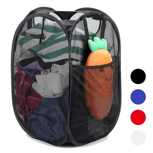 

storage baskets 2pcs foldable mesh laundry basket square folding classification portable for home use and ravel living supplies