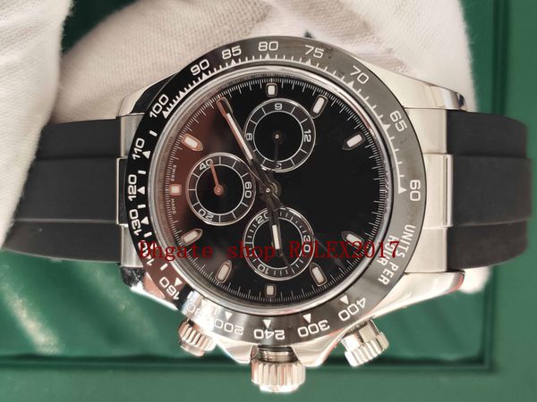 

bp 7750 chronograph movement 40mm cosmograph 116519 luxury black dial ceramic automatic mens watch, Slivery;brown