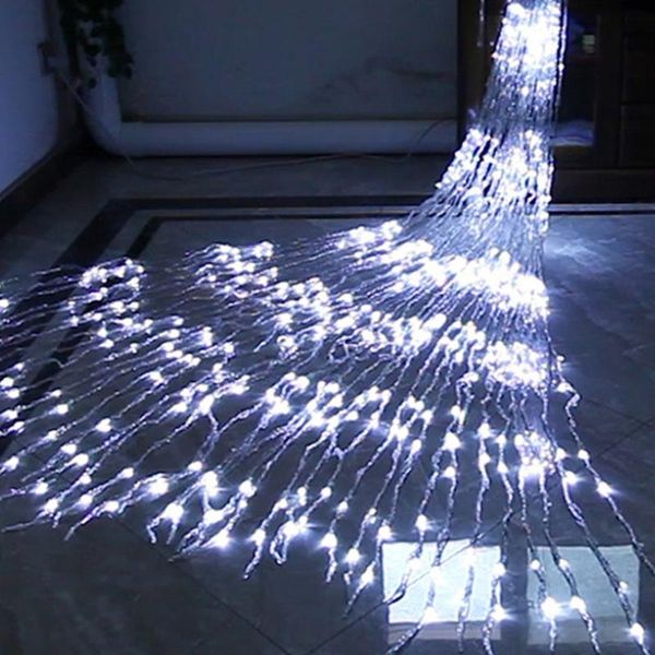 

thrisdar 3x3m 6x3m water flow snowing effect curtain fairy string light xmas wedding party l window waterfall icicle light