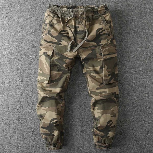 

2021 new mode camouflage cargo of men... casual military-style hallways... loose pants hare clothes. 220j, Black