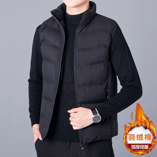 

autumn and winter men's down cotton vest waistcoat, Black;white