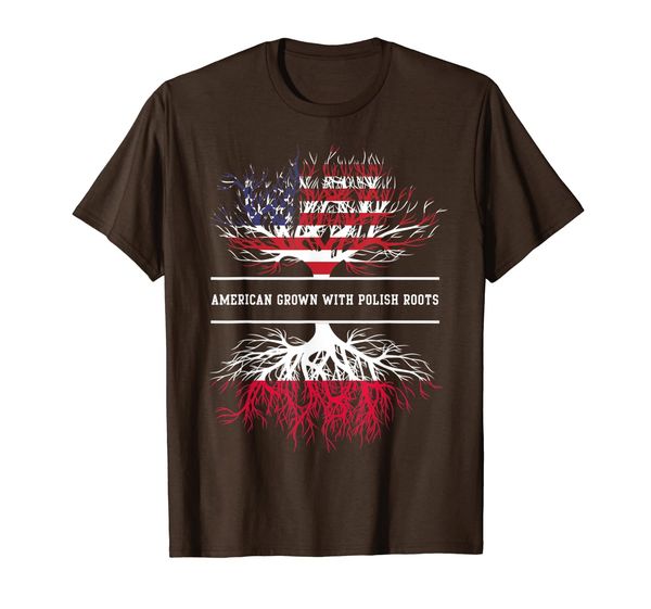 

american grown with polish roots t-shirt poland tee, White;black