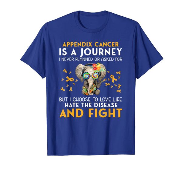

appendix cancer is a journey i choose to love life tshirt, White;black