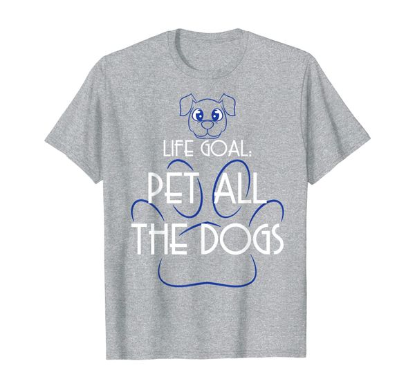 

funny life goal: pet all the dogs animal lover shirt, White;black