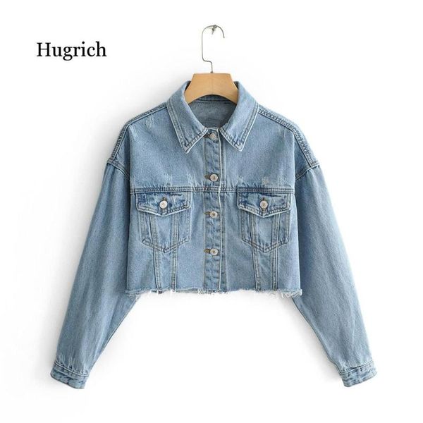 

women's jackets fashion women blue denim jeans 2021 streetwear pocket casual pockets coat ladies short style, Black;brown