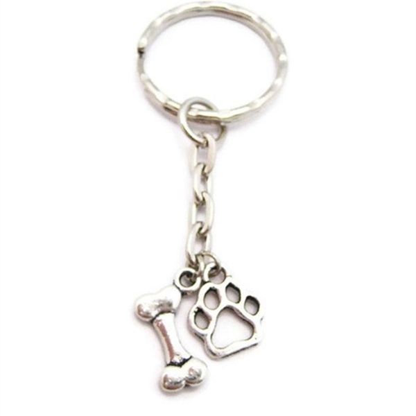 

keychains 10pcs/set dog bone keychain lovers pet gift and, Silver