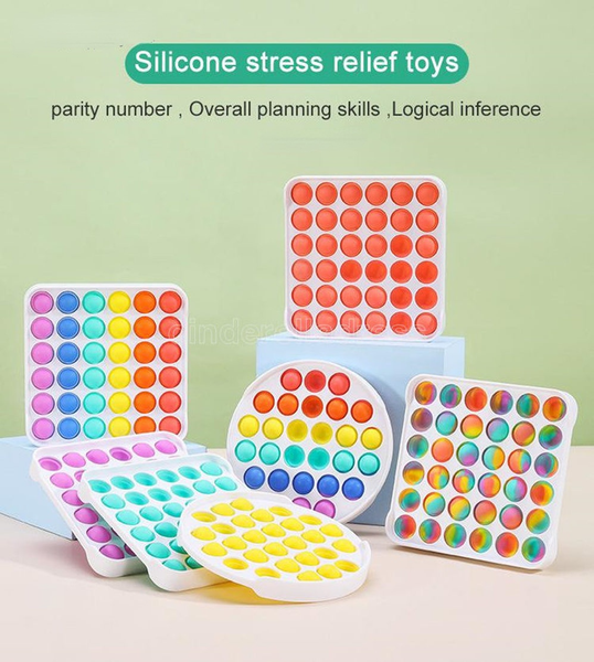 

dhl shipping fidget toys decompression push colorful abs sensory toys rainbow bubble anxiety stress relief stuff for kids