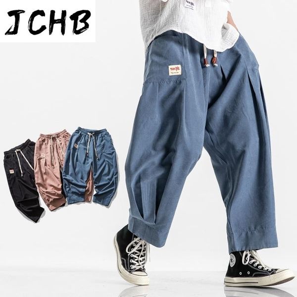 

men's pants men 2021 harem japanese casual cotton linen trouser man jogger male chinese baggy loose sweatpants streetwear, Black