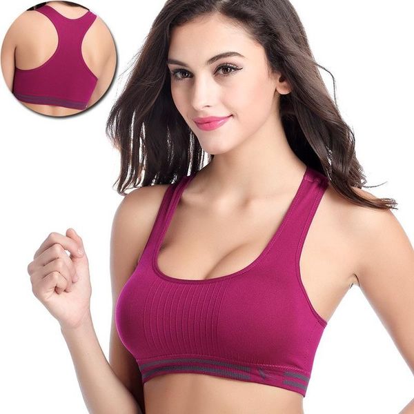 

yoga outfit racer back without steel ring sports bra shockproof fitness leisure running ladies student plus size underwear