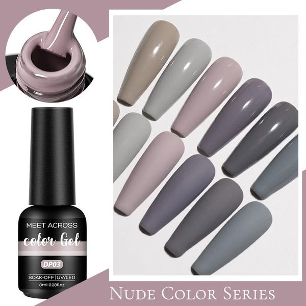 

nail gel meet across 8ml polish color grey series matte effect long lasting base coat art design hybrid, Red;pink