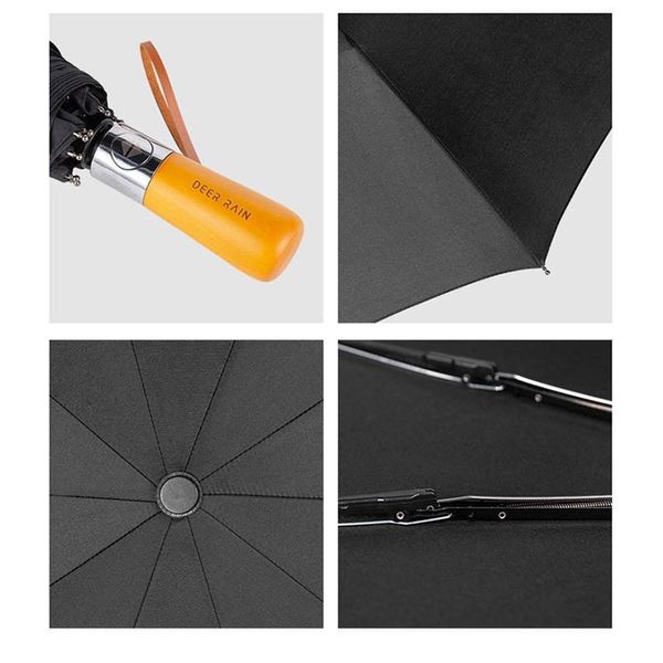 

black full matic business umbrella three folding male female parasol umbrella rain women windproof luxury umbrella qyllxy