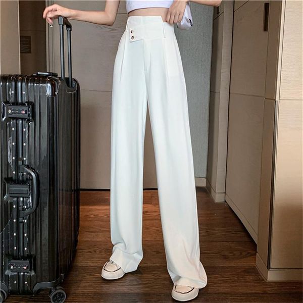 

women's pants & capris 2022 fashion women black white wide leg female high waist loose casual trousers spring summer autumn streetwear