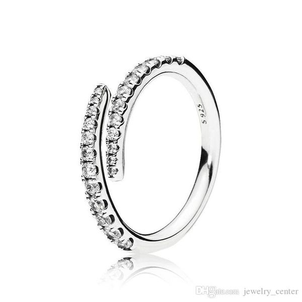 

genuine new arrival cz diamond wedding rings sets original box for pandora 925 sterling silver shooting star ring women luxury designer jewe, Slivery;golden