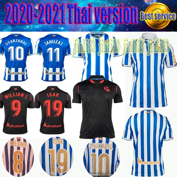 

1920 2021 real sociedad soccer jerseys isak willian j. oyarzabal agirretxe juanmi merino home away 20 21 royal society football, Black;yellow