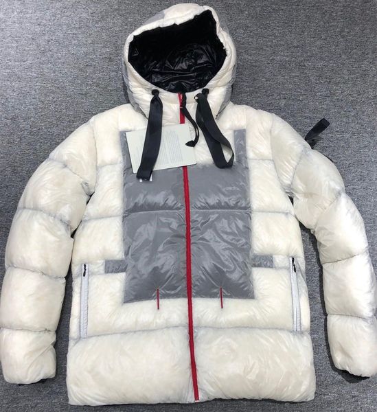 

men nylon short down jacket winter fashion male warm hooded zipper sport white coat, Black