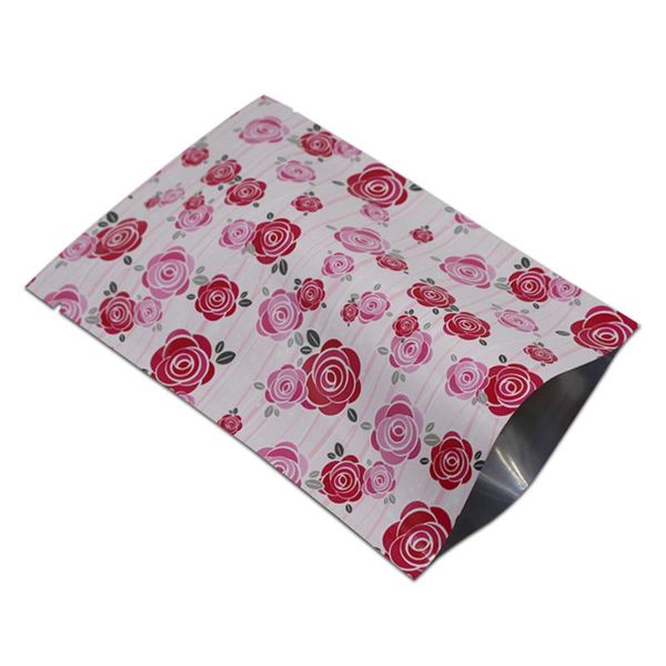 

storage bags 100pcs 12x18cm mylar foil packaging pouches heat sealing vacuum coffee powder spice bag with tear notch