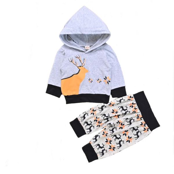 

clothing sets born baby boy girl xmas clothes hoodies floral pants trouser outfit suit fits loose cute and comfortable, White