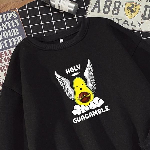 

women's hoodies & sweatshirts fashion funny pattern avocado women vegan cute cartoon harajuku pullovers oversized sweatshirt hoody ladi, Black