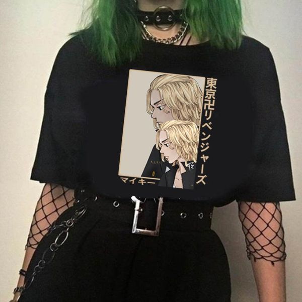 

men's t-shirts anime funny tokyo revengers mikey t shirt short sleeve harajuku tees clothes, White;black