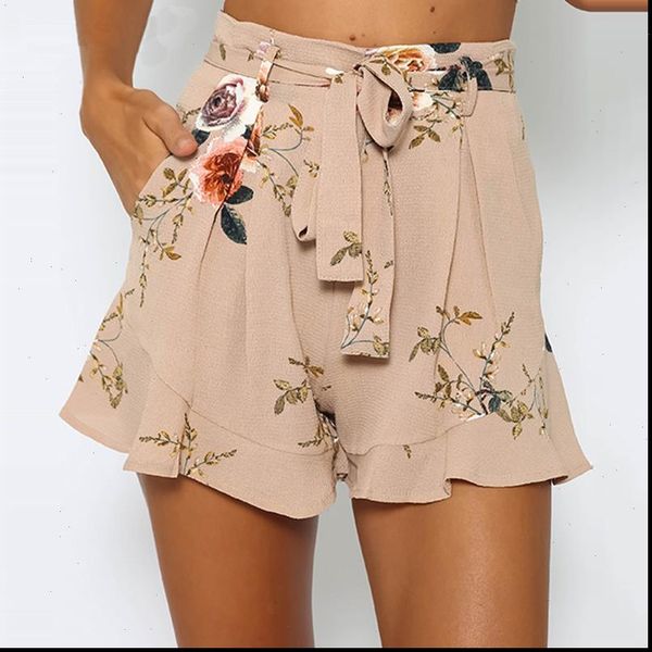 

shorts women floral print short femme 2021 new summer style loose casual thin mid casual short womens plus size, White;black