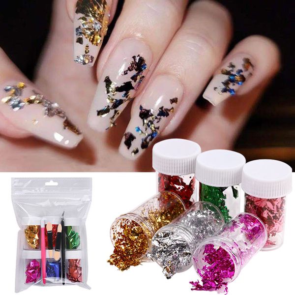 Folha multicolour definida nail art decorações 2021 moda pregos acessórios ferramentas para design manicure