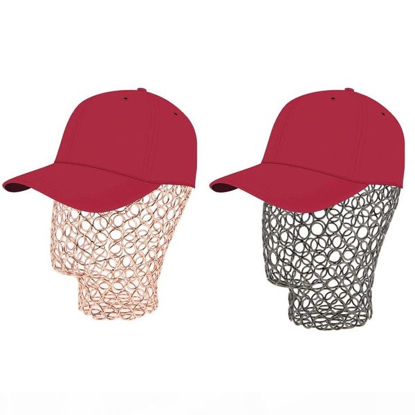 

2pcs stable metal wire mannequin head manikin model rack wigs hat jewelry headset display holder rose gold black, White