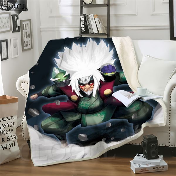 

cloocl new japan anime naruto jiraiya 3d print casual style air conditioning blanket sofa teens bedding throw blankets plush quilt