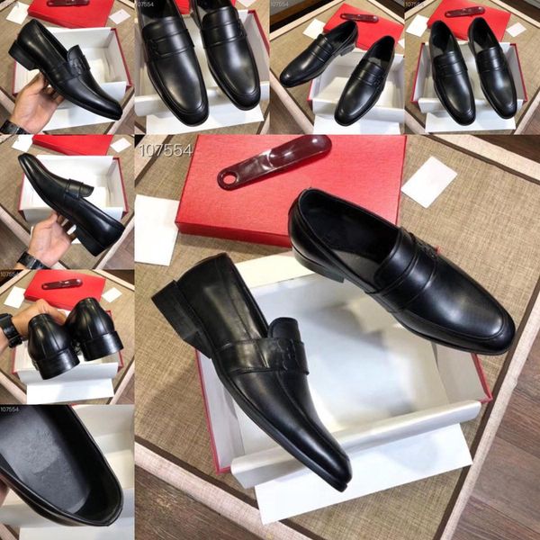 

q4 luxury brands leather fashion men business dress loafers pointed toe black shoes oxford breathable formal wedding shoes 11