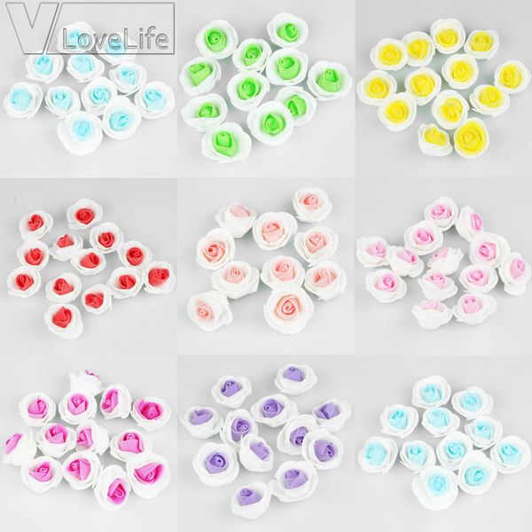 

500pcs/lot diy handmade foam flowers 4cm rose flower head artificial pe foam rose wedding decoration scrapbooking crafts