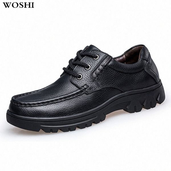 

big size 50 genuine leather mens business shoes lace up fashion casual handmade sewing men formal flats male oxfords shoes o4 u5t5#, Black