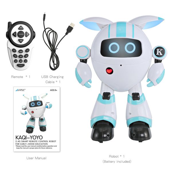 Радиоуправляемый робот Jjrc R14, пульт дистанционного управления, сопровождающий робот, игрушка для раннего образования, пение, танцы и рассказ, программируемая вечеринка, рождественский подарок на день рождения для ребенка