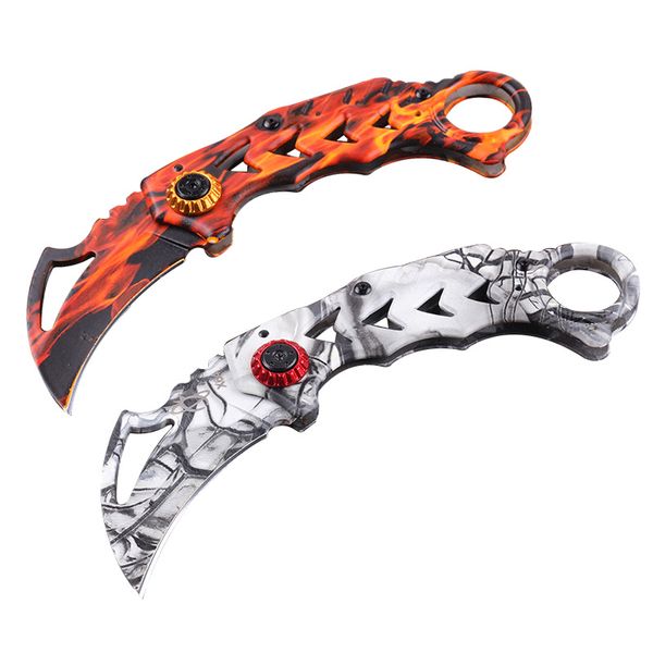 2 estilo Karambit garra faca 440C 57HRC lâmina de titânio EDC faca de bolso H5432