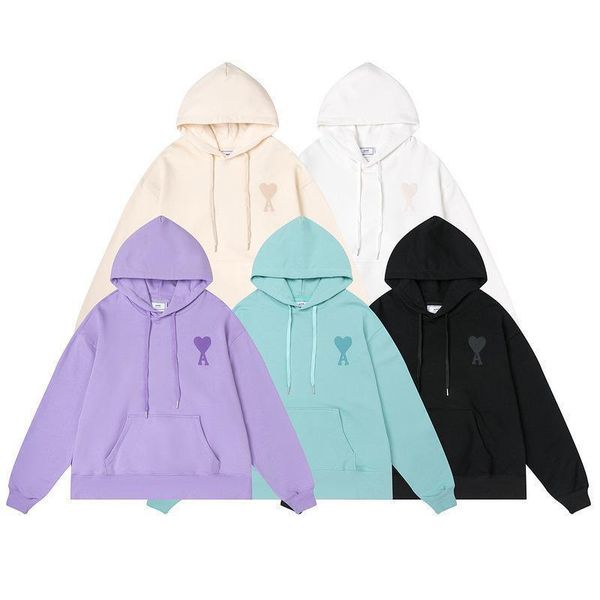 

21ss autumn and winter brand embroidered love letter a hoodie peach heart couple hoodie couple et, Black