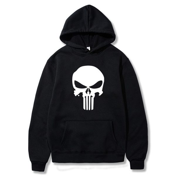 

autumn and winter new men's skull sweater long sleeve 6-color hoodie sweatshirt, Black