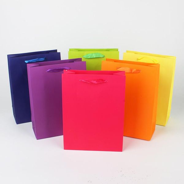 

gift wrap 10pcs/lot simple pure paper bag kraft candy box with handle wedding birthday party package