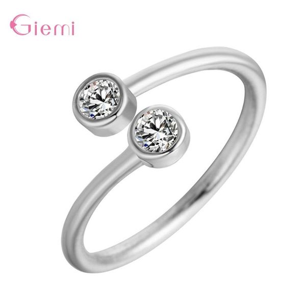 

cluster rings fashion simple 925 sterling silver cubic zirconia opening ring for women girl vogue rhinestone jewelry ornaments, Golden;silver